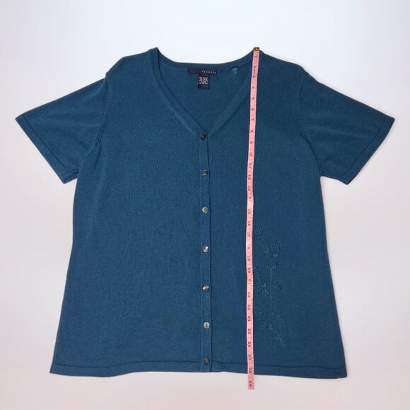 Venezia Dark Blue Button-Up Cardigan - Picture 2 of 5